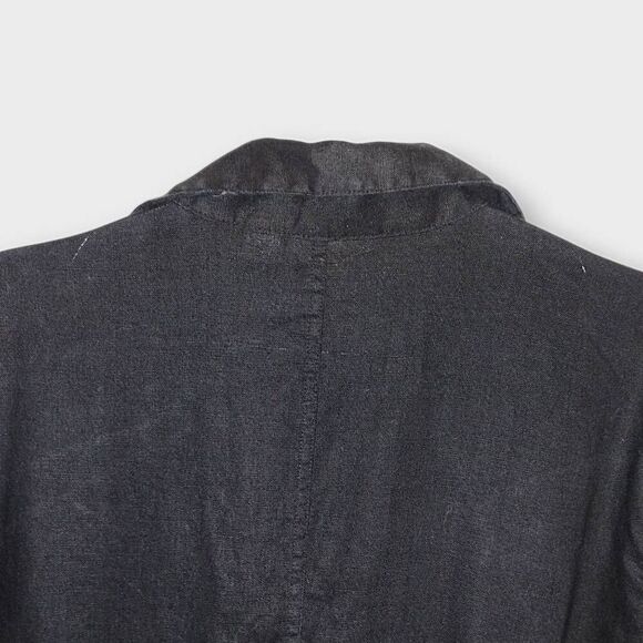 Vtg CHICOS DESIGN Shirt Dress Sz 3/ US 16 100% Linen Tunic Shirt Corpcore Y2K - Picture 5 of 9